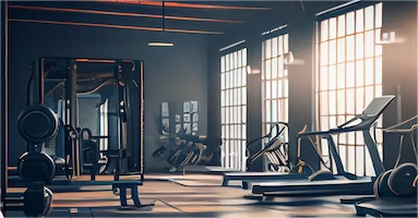 Contemporary spotless fitness gym center interiorgenerative ai(1)